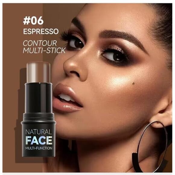 ✨ 3-Piece Cream Contour Stick Set – Highlighter, Blush & Bronzer with Brush - Picture 7 of 8